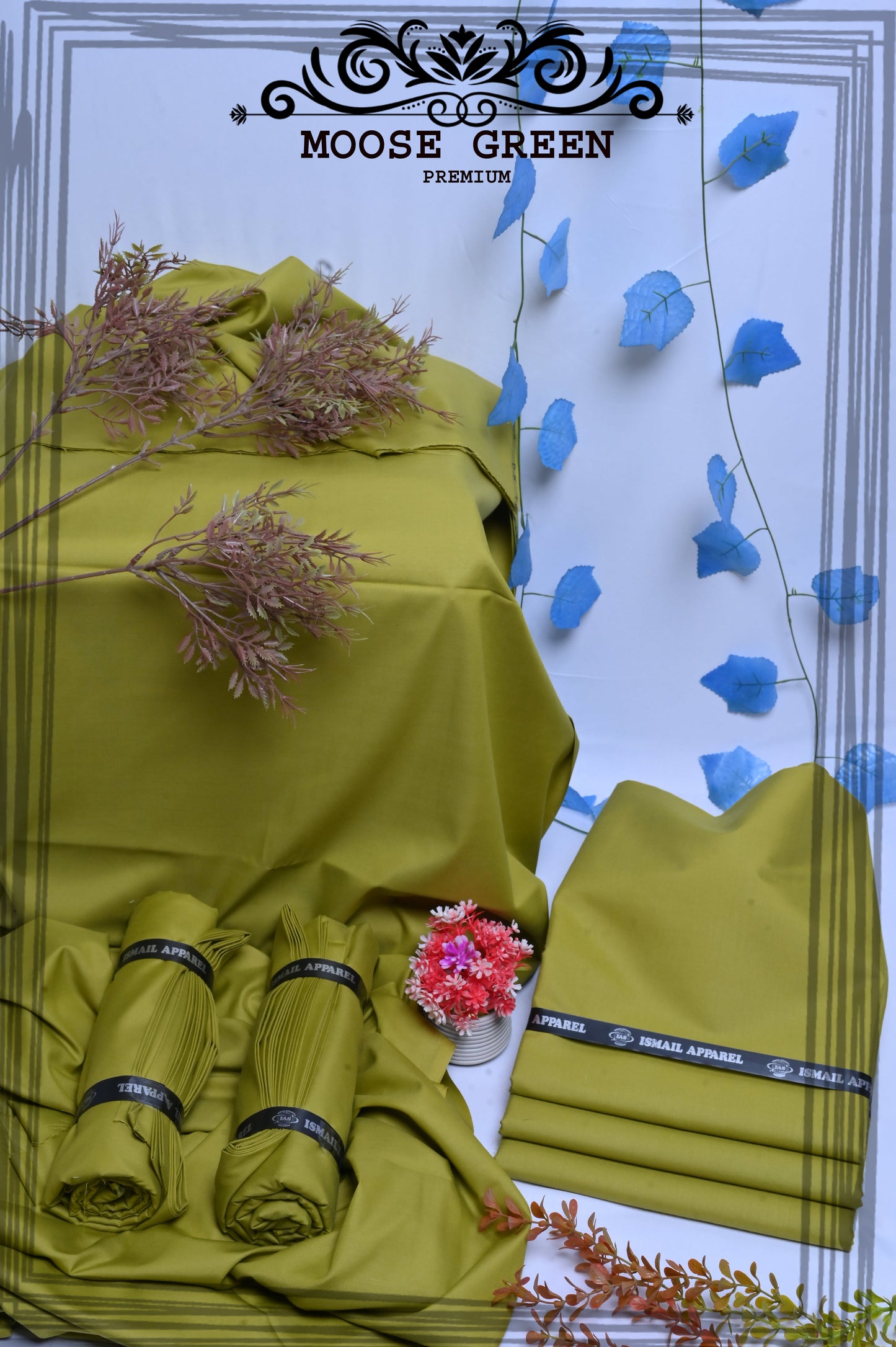 Moose Green - Titanic Boski Wash-and-Wear for Men - Unstitched