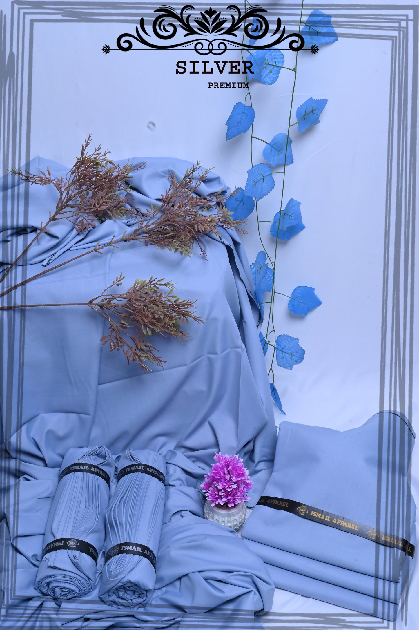 silver- Titanic Boski Wash-and-Wear for Men - Unstitched