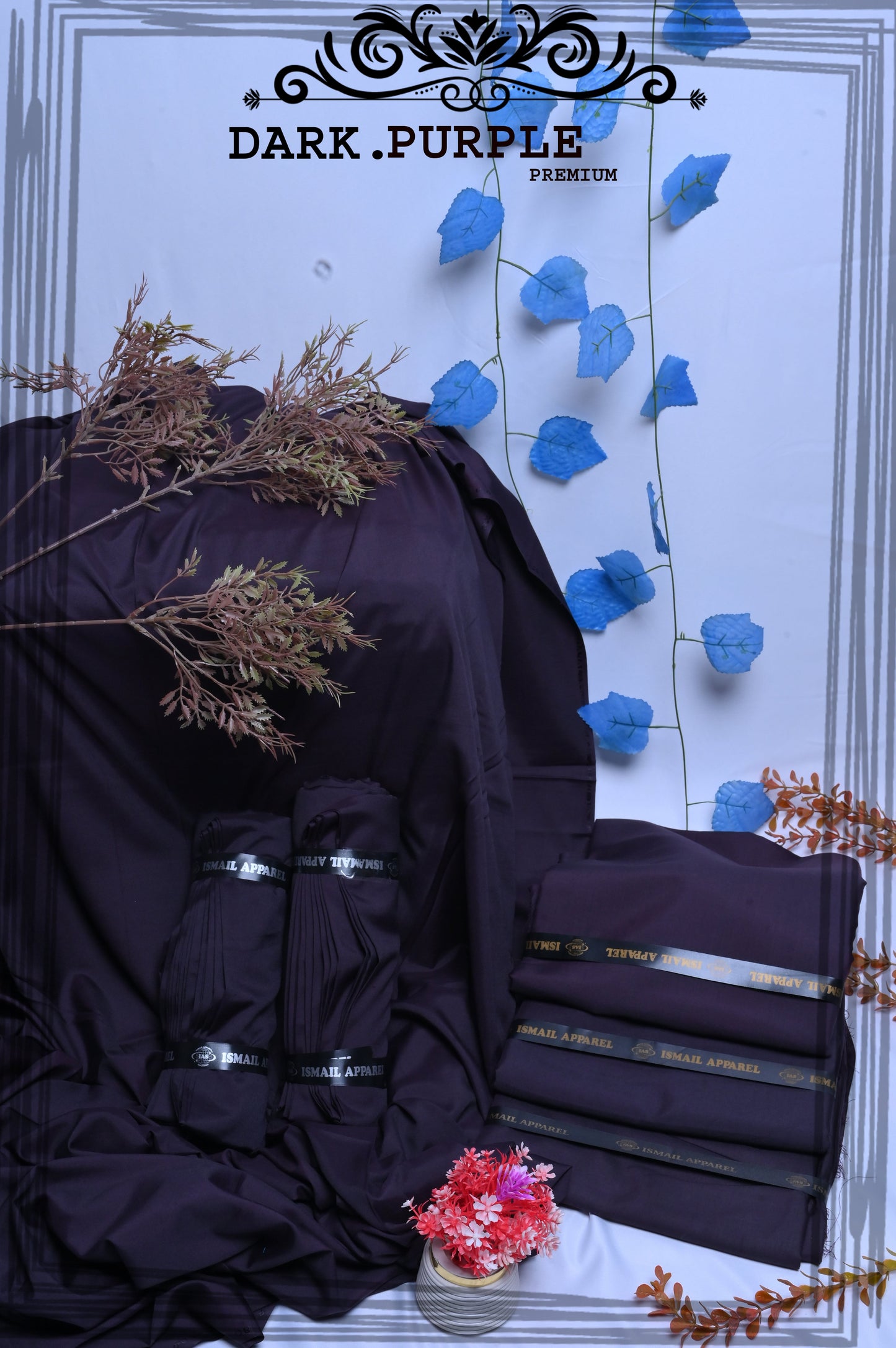 Dark Purple   - Titanic Boski Wash-and-Wear for Men - Unstitched