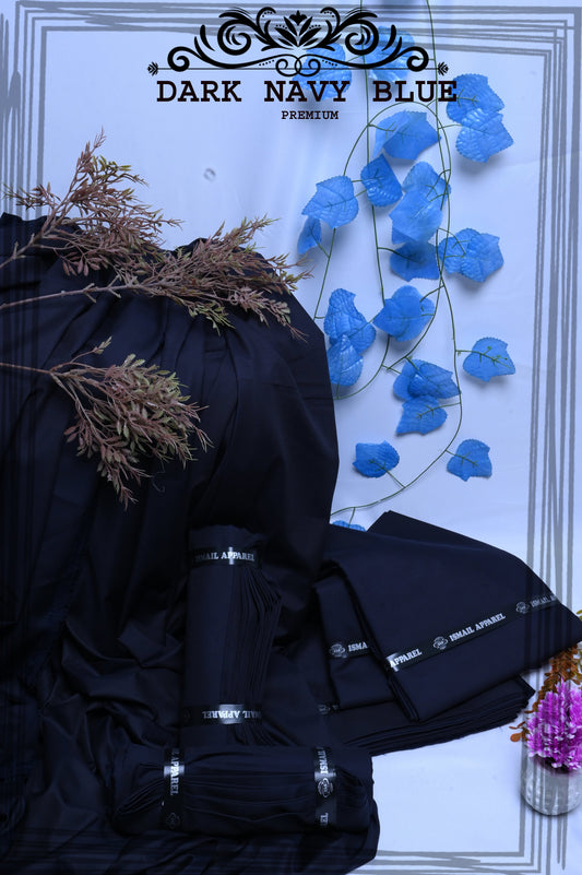 Dark Navy blue - Titanic Boski Wash-and-Wear for Men - Unstitched