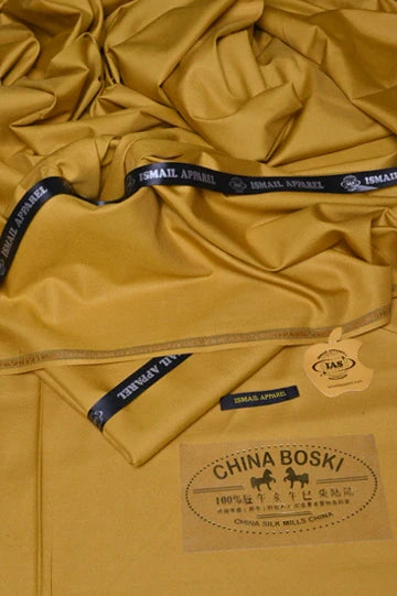 Premium Unstitched Winter Men's Suit – Wash & Wear (Light Mustard)