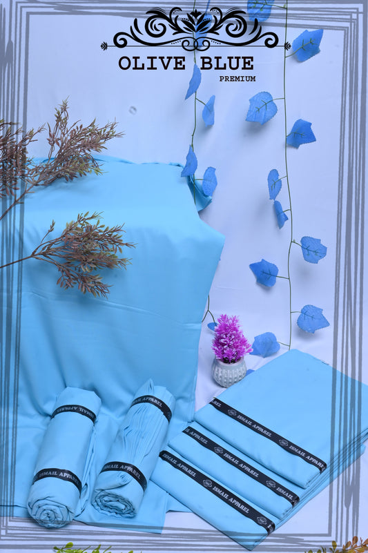 Olive Blue  - Titanic Boski Wash-and-Wear for Men - Unstitched