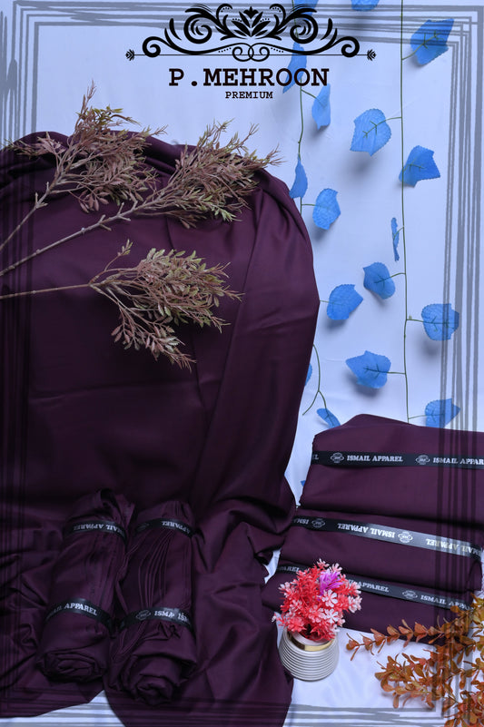 P.Mehroon  - Titanic Boski Wash-and-Wear for Men - Unstitched