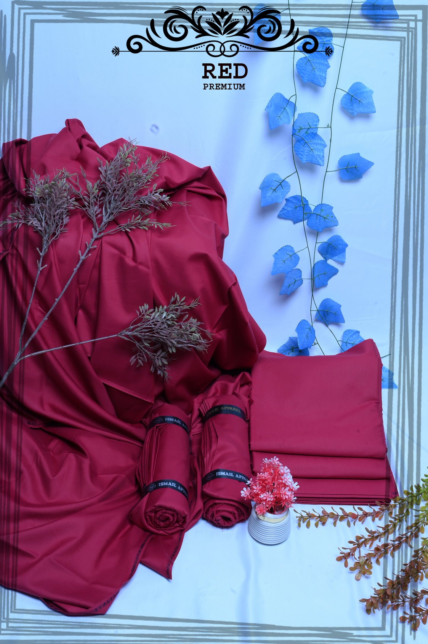 Red  - Titanic Boski Wash-and-Wear for Men - Unstitched