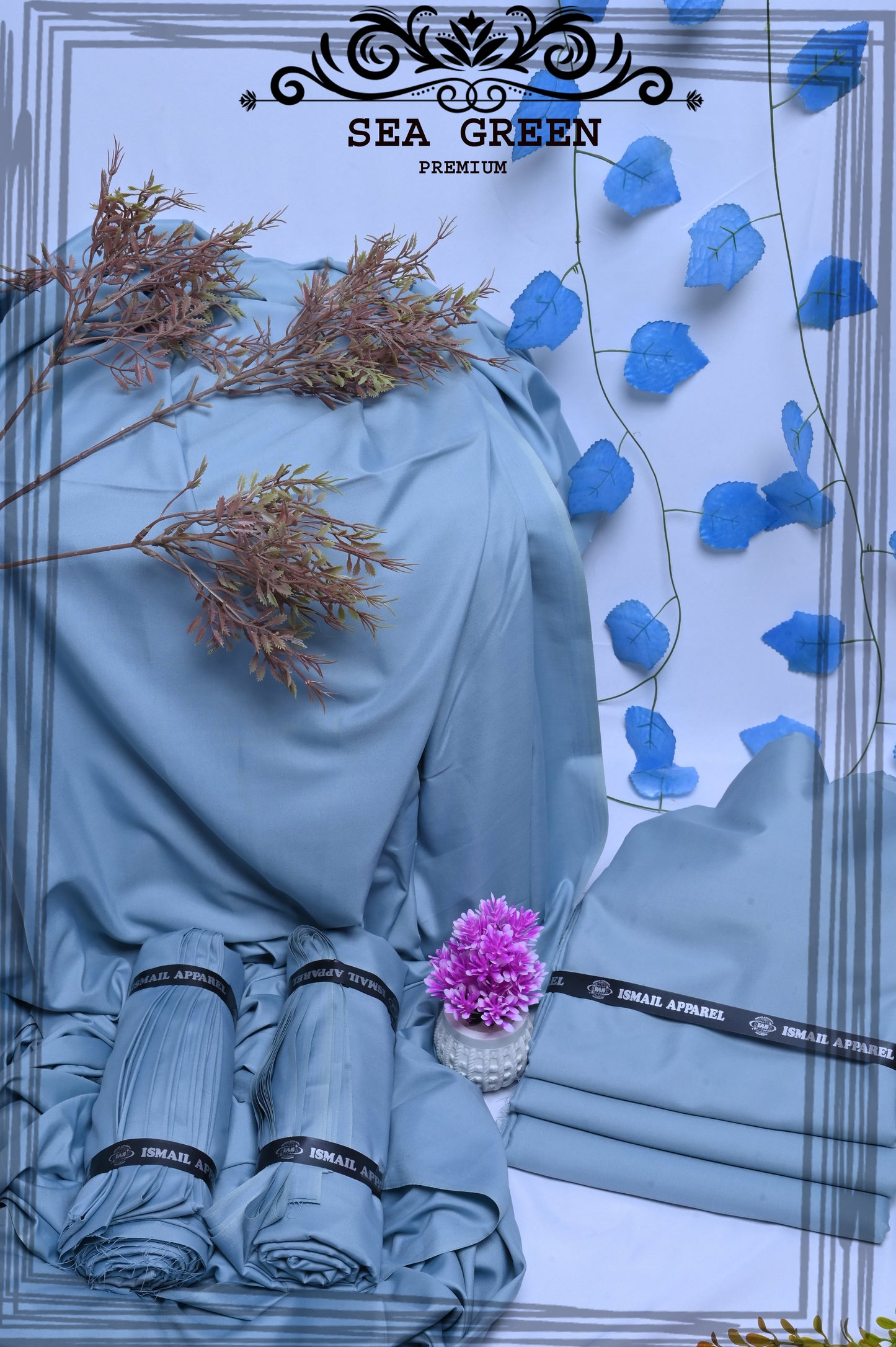 Sea Green - Titanic Boski Wash-and-Wear for Men - Unstitched