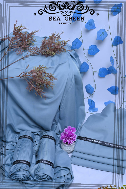 Sea Green - Titanic Boski Wash-and-Wear for Men - Unstitched