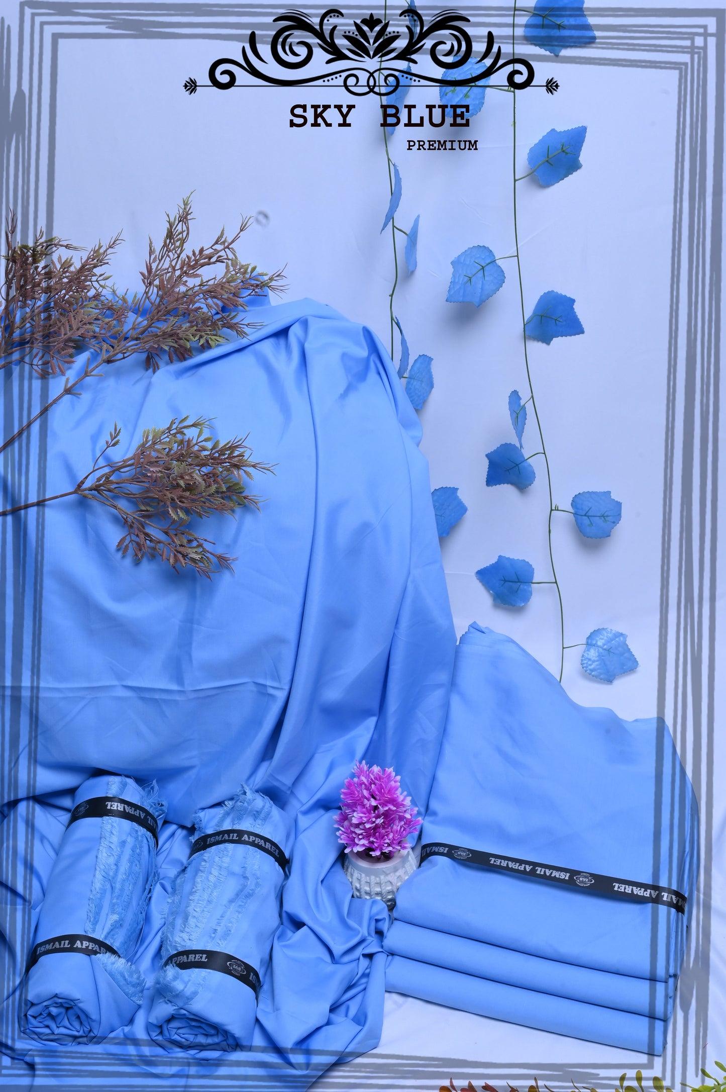 Sky Blue - Titanic Boski Wash-and-Wear for Men - Unstitched